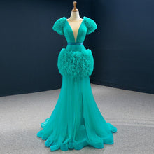 Load image into Gallery viewer, J67148 Jancember Simple Evening Dress 2020 O Neck A-line Sashes Ruched Short Sleeves Party Dresses Vestido de noche simple 2020
