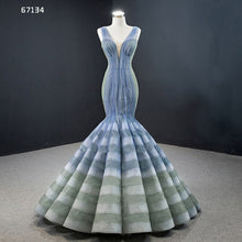 Load image into Gallery viewer, J67134  JANCEMBER Evening Dresses Amazing Lace Up Back Tank Mermaid Floor-Lenght Pleat Ruched Sexy Mermaid Prom Dress
